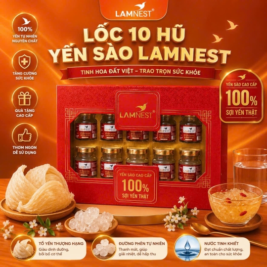 Combo lốc 10 hủ yến sào Lamnest