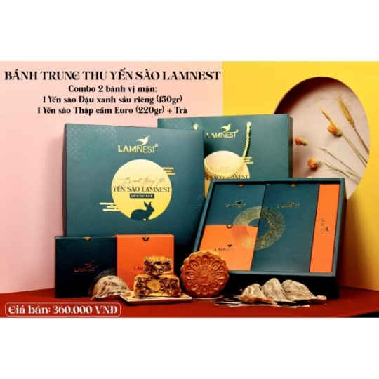 Bánh Trung Thu Yến Sào Lamnest| Combo 2 Bánh Trung Thu Yến Sào Vị Mặn