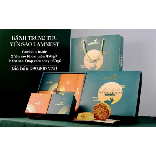 Bánh Trung Thu Yến Sào Lamnest| Combo 4 Bánh Trung Thu Yến Sào